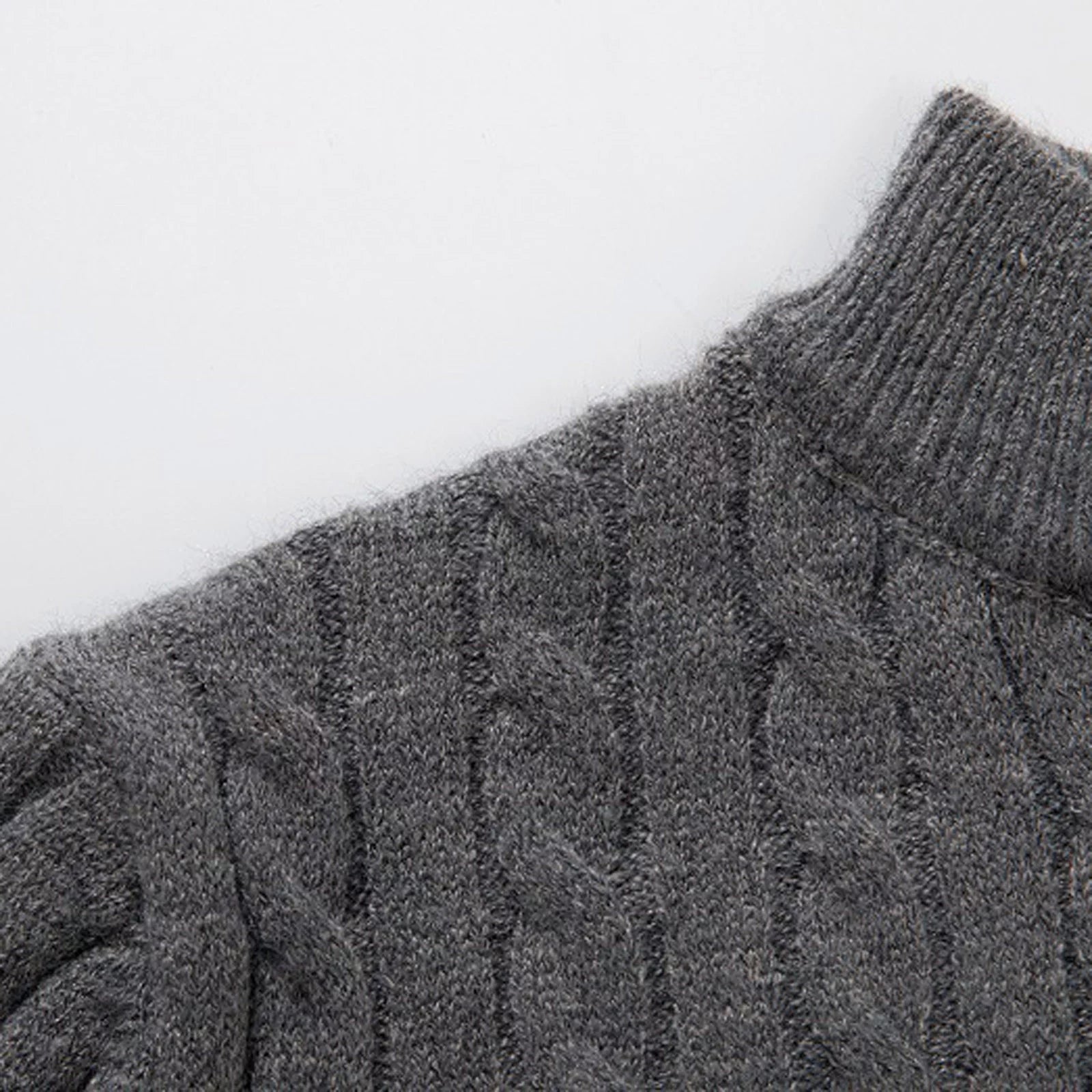 Quarter Zip Sweater for Men, Cable Knit Crew Neck