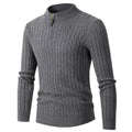Quarter Zip Sweater for Men, Cable Knit Crew Neck