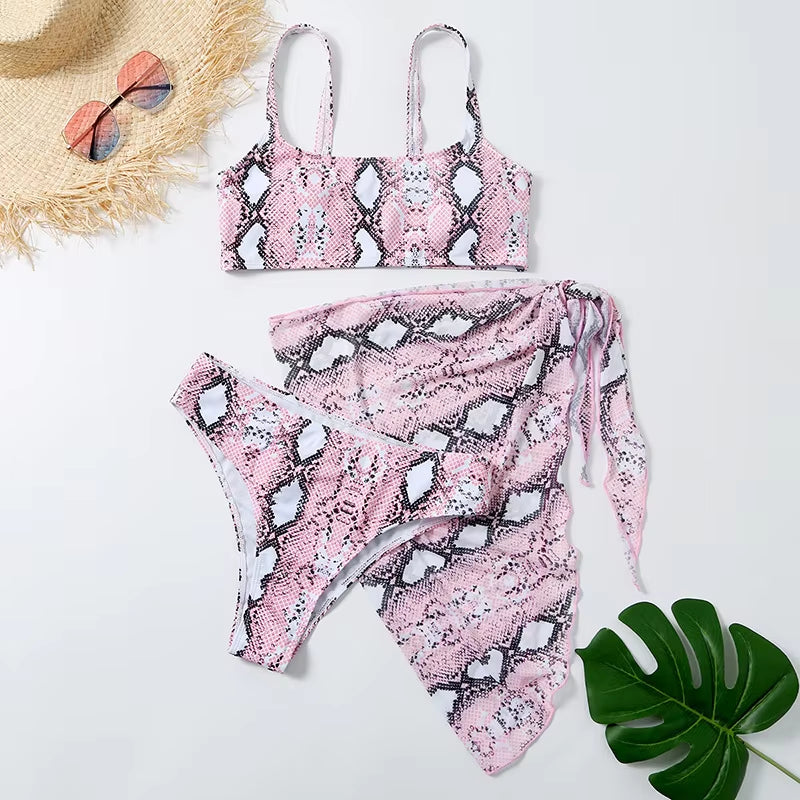 Sexy Marble Print Bikini Set