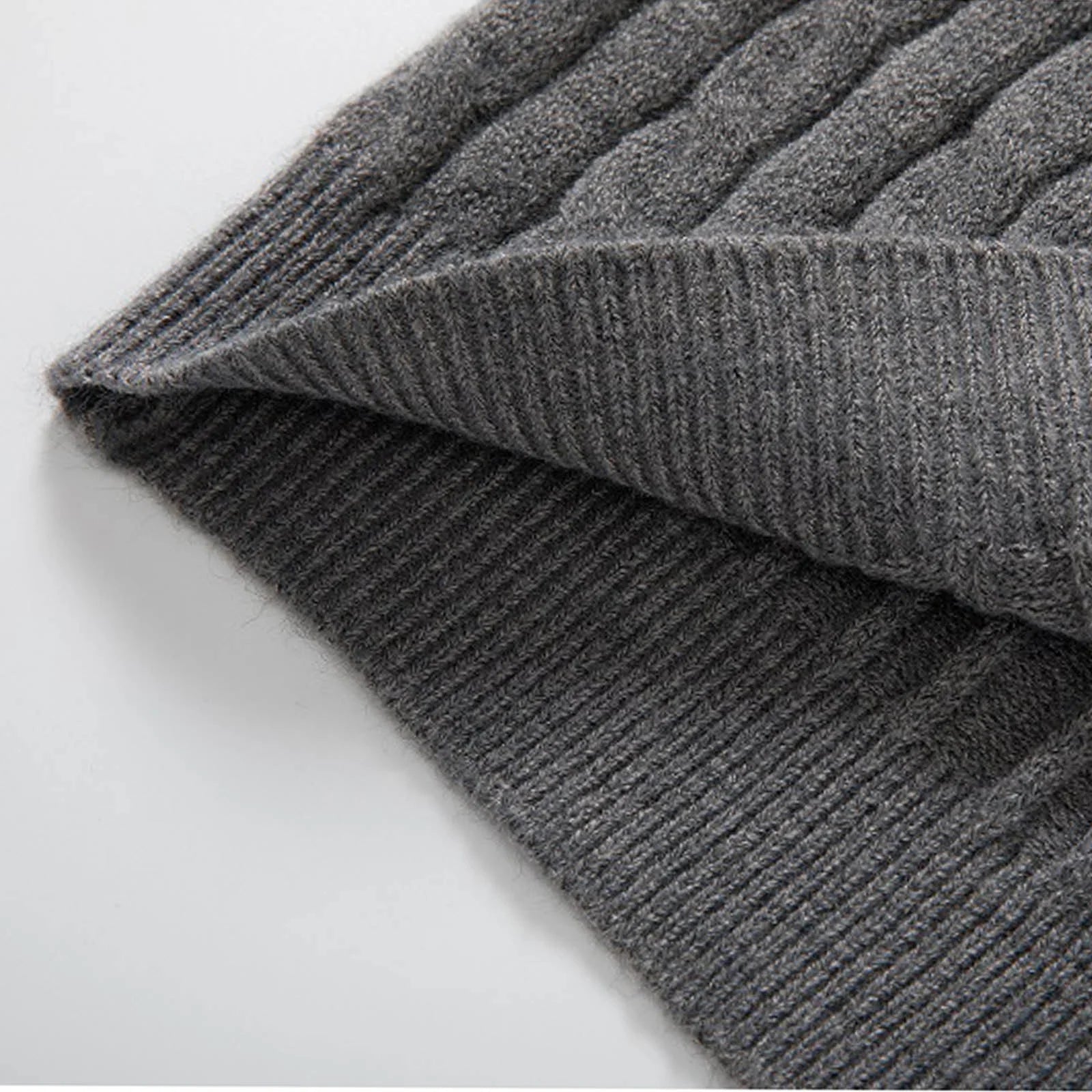 Quarter Zip Sweater for Men, Cable Knit Crew Neck