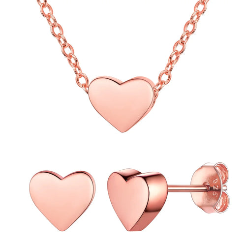 925 Rose Gold Heart Pendant Gift