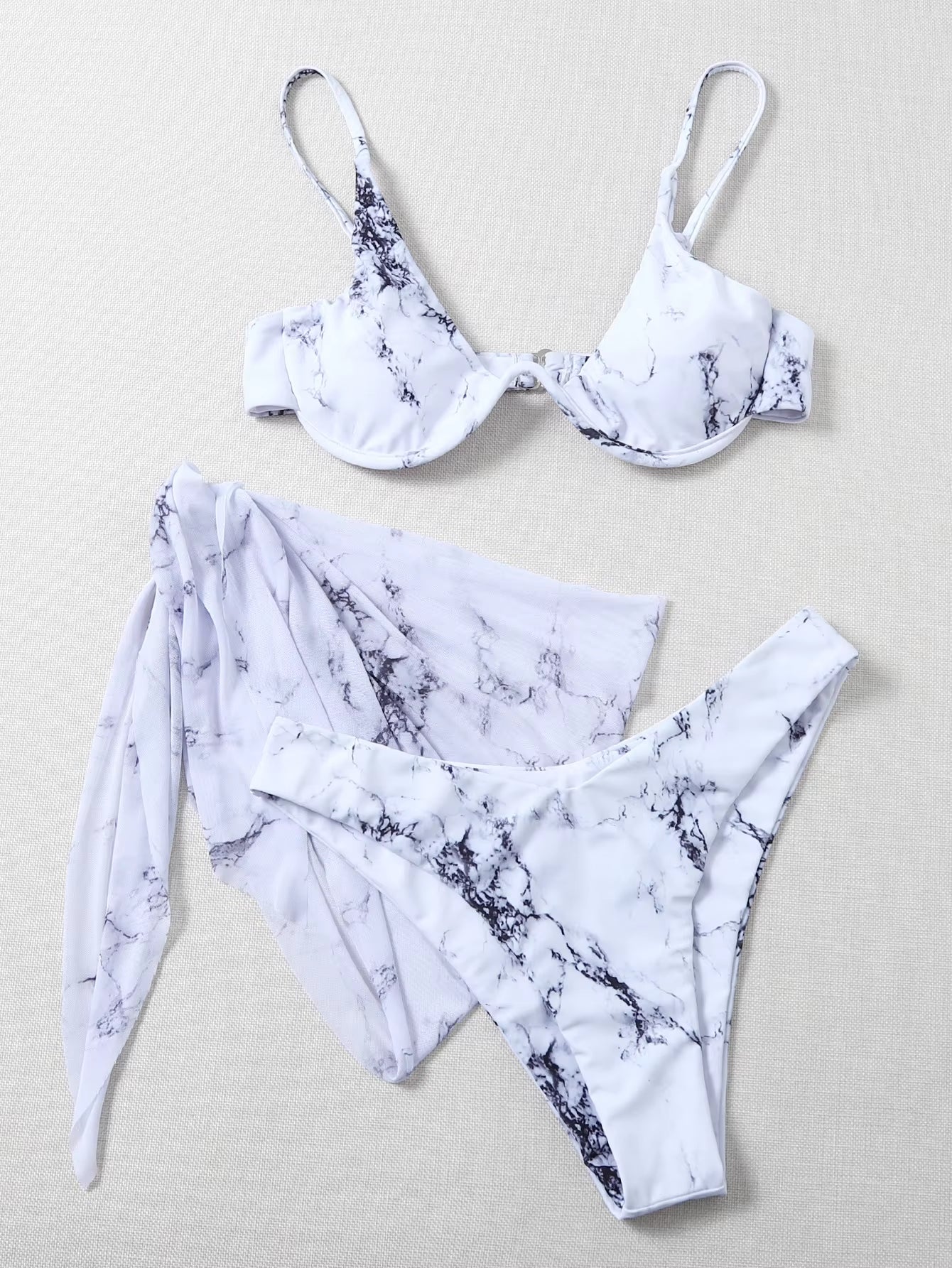 Sexy Marble Print Bikini Set