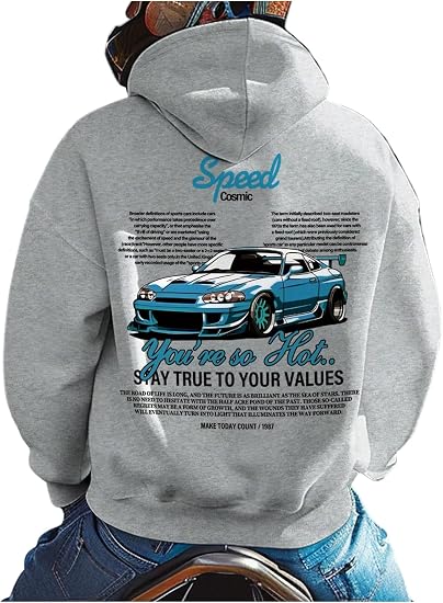 Men's Vintage Graphic Car Hoodie